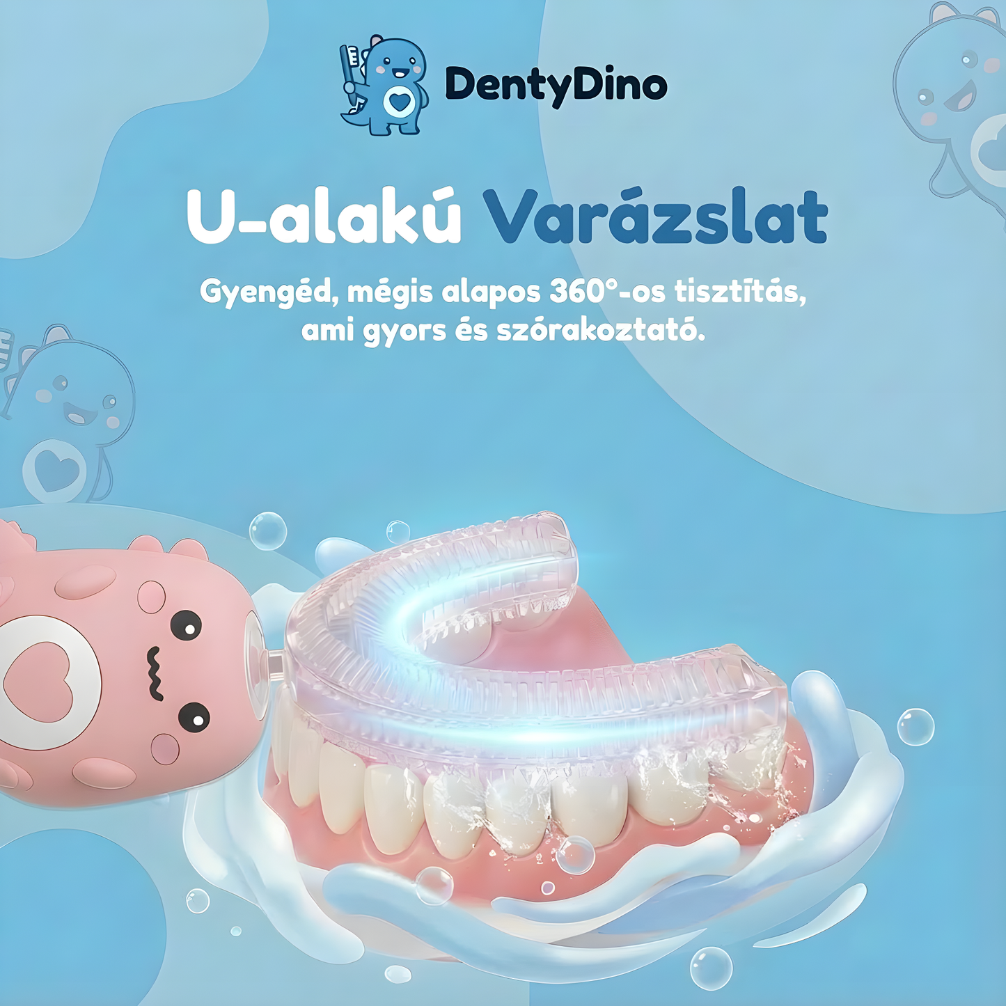 DentyDino - U alakú gyerek fogkefe